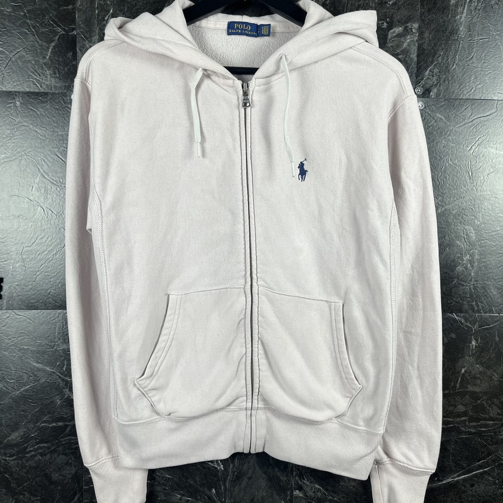 Polo Ralph Lauren Women's Pink Knit Zip Hoodie Small -Flaws